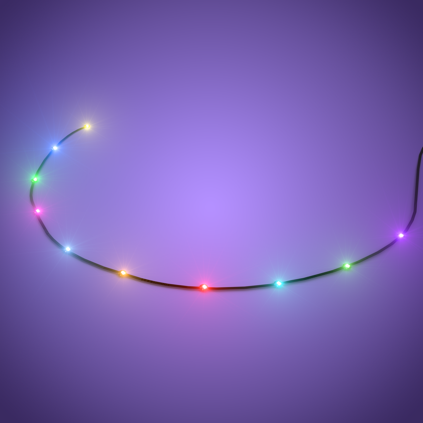 Astro Light String 10 LEDs (Black) - Multi Colour 30cm (2 Pack)