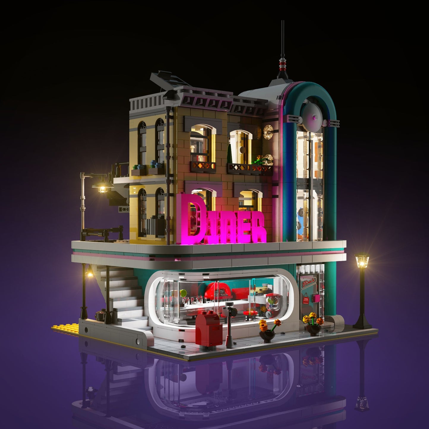 Light Kit for LEGO® Downtown Diner #10260