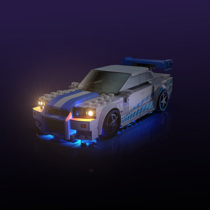Light Kit for LEGO® Speed Champions 2 Fast 2 Furious Nissan Skyline GT-R (R34) #76917